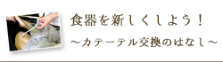 食器を新しくしよう！～カテーテル交換のはなし～